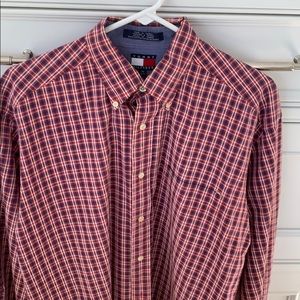 Tommy Hilfiger med runs full button down red/blue